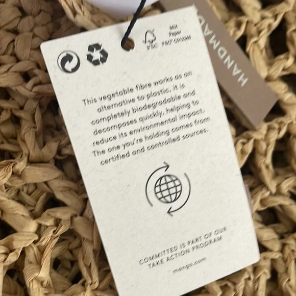 MANGO NWT Handmade Straw Large Tote Beach Bag - Picture 8 of 12